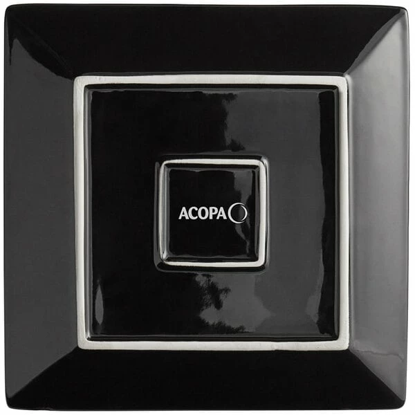 Acopa 8" Glossy Black Square Stoneware Plate - 4/Pack 3 Acopa 8" Glossy Black Square Stoneware Plate - 4/Pack - Image 3