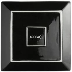 Acopa 11 1/4" Glossy Black Square Stoneware Plate - 3/Pack -Rak Porcelain shop 2177921