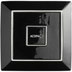 Acopa 12" Glossy Black Square Stoneware Plate - 6/Case -Rak Porcelain shop 2177925