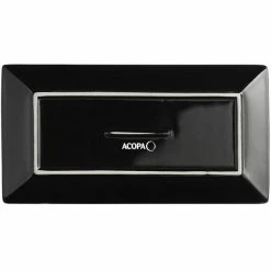 Acopa 8 1/2" X 4 1/2" Glossy Black Rectangular Stoneware Platter - 6/Pack -Rak Porcelain shop 2178958