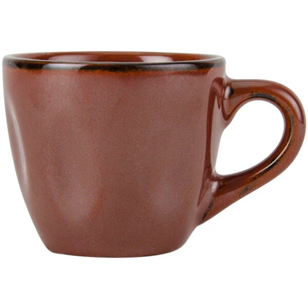 Tuxton GAR-085 TuxTrendz Artisan Red Rock 3.5 Oz. China Espresso Cup - 24/Case 1 Tuxton GAR-085 TuxTrendz Artisan Red Rock 3.5 Oz. China Espresso Cup - 24/Case