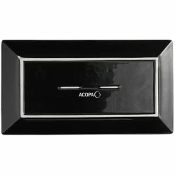 Acopa 13" X 7 1/4" Glossy Black Rectangular Stoneware Platter - 3/Pack -Rak Porcelain shop 2184530