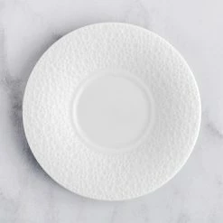 Sant' Andrea Sant'Andrea Francia By 1880 Hospitality R4920000500 6 1/2" Bright White Embossed Wide Rim Porcelain Saucer - 24/Case