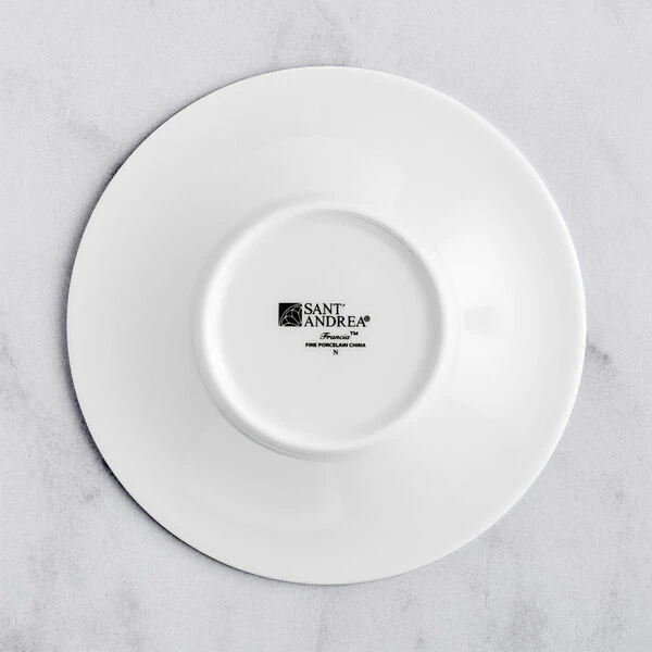 Sant' Andrea Sant'Andrea Francia By 1880 Hospitality R4920000500 6 1/2" Bright White Embossed Wide Rim Porcelain Saucer - 24/Case 2 Sant' Andrea Sant'Andrea Francia By 1880 Hospitality R4920000500 6 1/2" Bright White Embossed Wide Rim Porcelain Saucer - 24/Case - Image 2