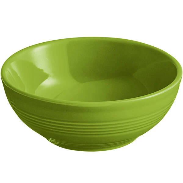 Acopa Capri 13 Oz. Bamboo Green Stoneware Nappie Bowl - 12/Pack 2 Acopa Capri 13 Oz. Bamboo Green Stoneware Nappie Bowl - 12/Pack - Image 2
