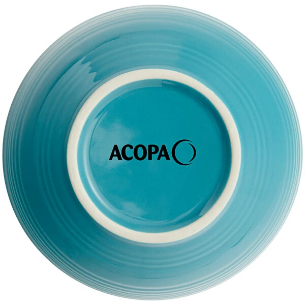 Acopa Capri 13 Oz. Caribbean Turquoise Stoneware Nappie Bowl - 24/Case 3 Acopa Capri 13 Oz. Caribbean Turquoise Stoneware Nappie Bowl - 24/Case - Image 3