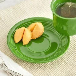Acopa Capri 6" Palm Green Stoneware Saucer - 36/Case