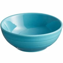 Alternative view of Acopa Capri 13 Oz. Caribbean Turquoise Stoneware Nappie Bowl - 12/Pack