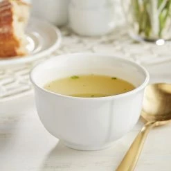 Sample - Acopa Condesa 8 Oz. Pearl White Scalloped Porcelain Bouillon Cup