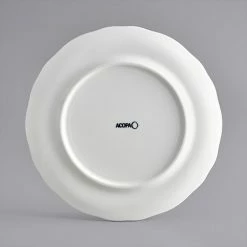 Sample - Acopa Condesa 10 1/2" Pearl White Scalloped Wide Rim Porcelain Plate 7 Sample - Acopa Condesa 10 1/2" Pearl White Scalloped Wide Rim Porcelain Plate -Rak Porcelain shop 2221663