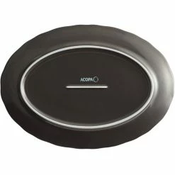 Sample - Acopa Condesa 11 1/2" X 8 1/4" Matte Finish Armor Gray Scalloped Wide Rim Porcelain Platter 7 Sample - Acopa Condesa 11 1/2" X 8 1/4" Matte Finish Armor Gray Scalloped Wide Rim Porcelain Platter -Rak Porcelain shop 2221698