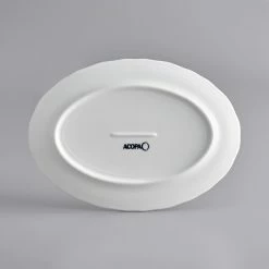Sample - Acopa Condesa 9 3/4" X 7" Pearl White Scalloped Wide Rim Porcelain Platter 7 Sample - Acopa Condesa 9 3/4" X 7" Pearl White Scalloped Wide Rim Porcelain Platter -Rak Porcelain shop 2221713