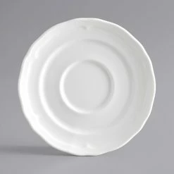 Sample - Acopa Condesa 6" Pearl White Scalloped Porcelain Saucer -Rak Porcelain shop 2221722