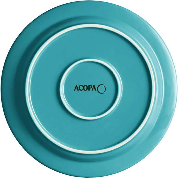 Sample - Acopa Capri 9" Caribbean Turquoise Stoneware Plate 3 Sample - Acopa Capri 9" Caribbean Turquoise Stoneware Plate - Image 3