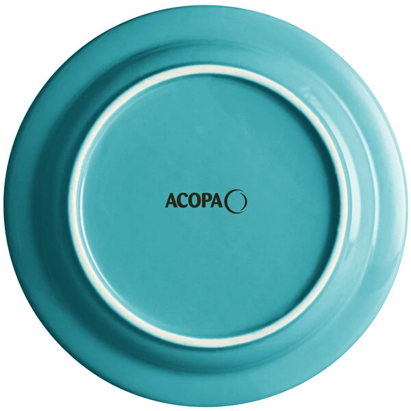Acopa Capri 7" Caribbean Turquoise Stoneware Plate - 24/Case 3 Acopa Capri 7" Caribbean Turquoise Stoneware Plate - 24/Case - Image 3