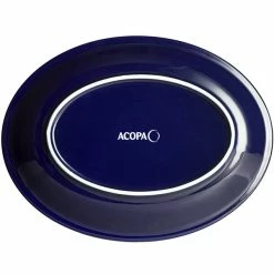 Sample - Acopa Capri 11 1/2" X 8 3/4" Deep Sea Cobalt Oval Stoneware Coupe Platter -Rak Porcelain shop 2223665