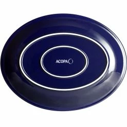 Sample - Acopa Capri 13 3/4" X 10 1/2" Deep Sea Cobalt Oval Stoneware Coupe Platter 7 Sample - Acopa Capri 13 3/4" X 10 1/2" Deep Sea Cobalt Oval Stoneware Coupe Platter -Rak Porcelain shop 2223675