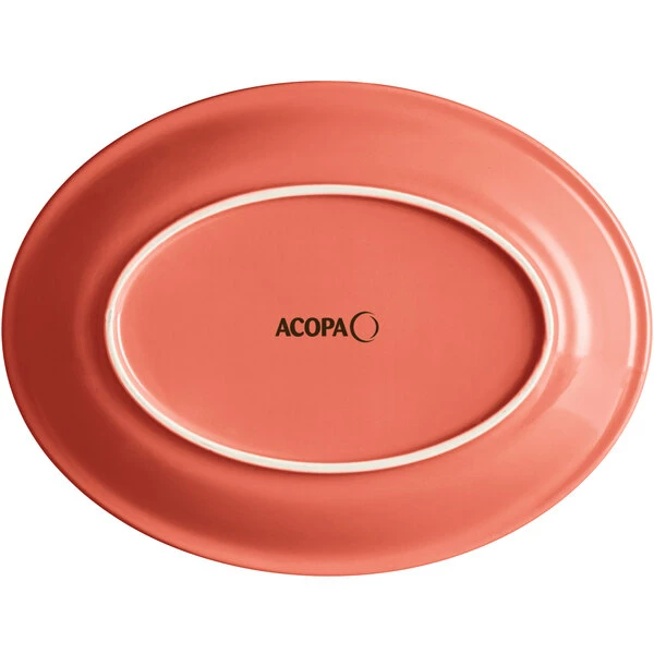 Acopa Capri 11 1/2" X 8 3/4" Coral Reef Oval Stoneware Coupe Platter - 12/Case 3 Acopa Capri 11 1/2" X 8 3/4" Coral Reef Oval Stoneware Coupe Platter - 12/Case - Image 3