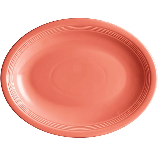 Acopa Capri 13 3/4" X 10 1/2" Coral Reef Oval Stoneware Coupe Platter - 12/Case 2 Acopa Capri 13 3/4" X 10 1/2" Coral Reef Oval Stoneware Coupe Platter - 12/Case - Image 2