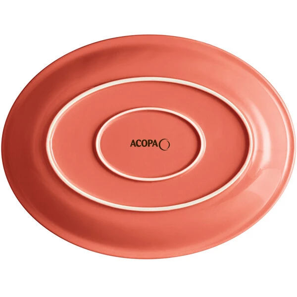 Acopa Capri 13 3/4" X 10 1/2" Coral Reef Oval Stoneware Coupe Platter - 12/Case 3 Acopa Capri 13 3/4" X 10 1/2" Coral Reef Oval Stoneware Coupe Platter - 12/Case - Image 3