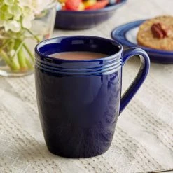 Acopa Capri 12 Oz. Deep Sea Cobalt Stoneware Mug - 12/Pack
