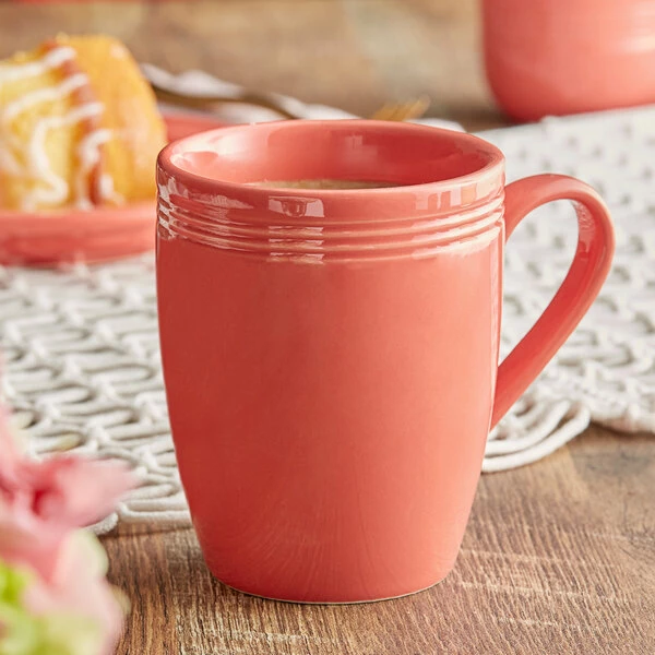 Acopa Capri 12 Oz. Coral Reef Stoneware Mug - 12/Pack 1 Acopa Capri 12 Oz. Coral Reef Stoneware Mug - 12/Pack