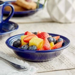Sample - Acopa Capri 4.5 Oz. Deep Sea Cobalt Stoneware Fruit Bowl / Monkey Dish