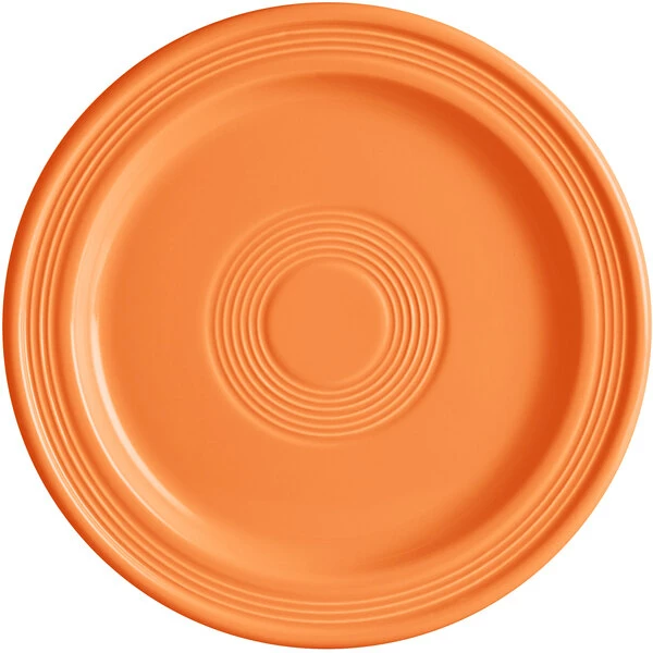 Acopa Capri 9" Valencia Orange Stoneware Plate - 12/Case 2 Acopa Capri 9" Valencia Orange Stoneware Plate - 12/Case - Image 2