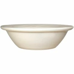 International Tableware York 11 Oz. Ivory (American White) Embossed Stoneware Grapefruit Bowl - 12/Case