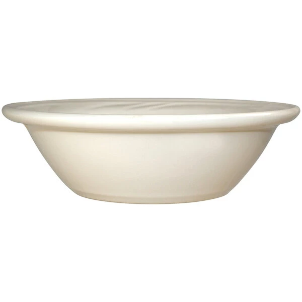 International Tableware York 11 Oz. Ivory (American White) Embossed Stoneware Grapefruit Bowl - 12/Case 1 International Tableware York 11 Oz. Ivory (American White) Embossed Stoneware Grapefruit Bowl - 12/Case