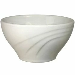 International Tableware York 6.5 Oz. Ivory (American White) Embossed Stoneware Bouillon - 36/Case