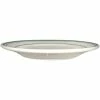 International Tableware Verona 6 5/8" Ivory (American White) Stoneware Plate With Green Bands - 36/Case