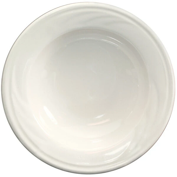 International Tableware York 3.5 Oz. Ivory (American White) Embossed Stoneware Fruit Bowl - 36/Case 2 International Tableware York 3.5 Oz. Ivory (American White) Embossed Stoneware Fruit Bowl - 36/Case - Image 2