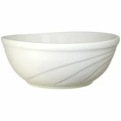 International Tableware York 18 Oz. Ivory (American White) Embossed Stoneware Nappie Bowl - 36/Case