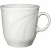 International Tableware York 6.5 Oz. Ivory (American White) Embossed Stoneware Tall Cup - 12/Case