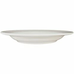 International Tableware York 28 Oz. Ivory (American White) Embossed Wide Rim Stoneware Pasta Bowl - 12/Case