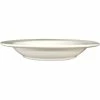 International Tableware York 16 Oz. Ivory (American White) Embossed Wide Rim Stoneware Soup Bowl - 12/Case