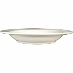 International Tableware York 16 Oz. Ivory (American White) Embossed Wide Rim Stoneware Soup Bowl - 12/Case