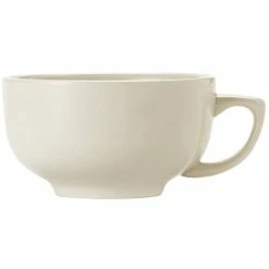 World Tableware Porcelana Cream 14 Oz. Cream White Porcelain Jumbo Cup - 24/Case