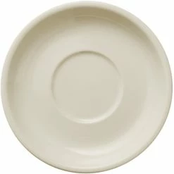 World Tableware Porcelana Cream 6 1/4" Cream White Rolled Edge Porcelain Saucer - 36/Case