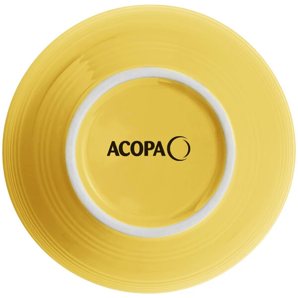 Acopa Capri 13 Oz. Citrus Yellow Stoneware Nappie Bowl - 12/Pack 3 Acopa Capri 13 Oz. Citrus Yellow Stoneware Nappie Bowl - 12/Pack - Image 3