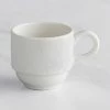 RAK Porcelain Bouquet 3.1 Oz. Ivory Embossed Porcelain Stackable Espresso Cup - 12/Case