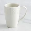 RAK Porcelain Leon 15.2 Oz. Ivory Embossed Porcelain Flora Mug - 12/Case