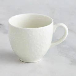 RAK Porcelain Blossom 7.8 Oz. Ivory Embossed Porcelain Cup - 12/Case