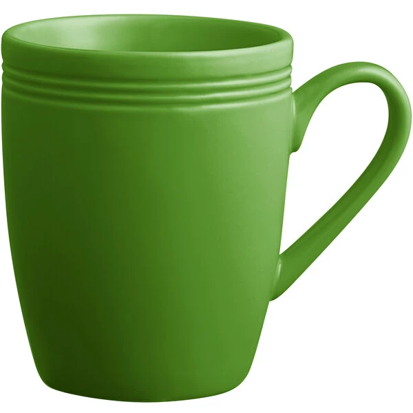 Acopa Capri 12 Oz. Palm Green Stoneware Mug - 24/Case 2 Acopa Capri 12 Oz. Palm Green Stoneware Mug - 24/Case - Image 2