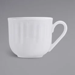 Tuxton TuxTrendz Charleston Bright White 8 Oz. Embossed China Cup - 36/Case