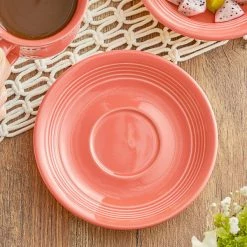 Acopa Capri 6" Coral Reef Stoneware Saucer - 36/Case
