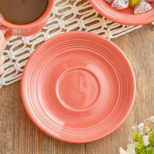Acopa Capri 6" Coral Reef Stoneware Saucer - 36/Case 1 Acopa Capri 6" Coral Reef Stoneware Saucer - 36/Case