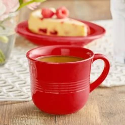 Acopa Capri 8 Oz. Passion Fruit Red Stoneware Cup - 36/Case