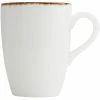 Fortessa Tableware Solutions Fortessa Salt TechnoCeram 12.75 Oz. Bright White China Tapered Mug With Earth Hue Rim - 12/Case